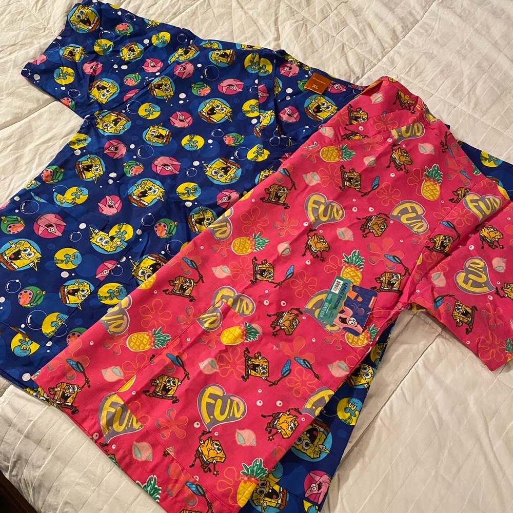 Spongebob Scrub top size XL Pediatric Nurse Scrubs